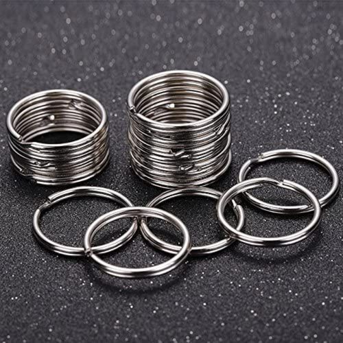 Metal Keyring Stainless Steel Anti-rust Keychains Key Pendant Chains Key Holder Keychain Split Rings 30mm/25mm/20mm-100pcs 25mm style2_Pink
