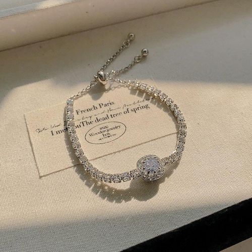 Double layer Cuban chain zircon bracelet for women, niche design, high-end, sweet, cool, light luxury, exquisite and cool style,