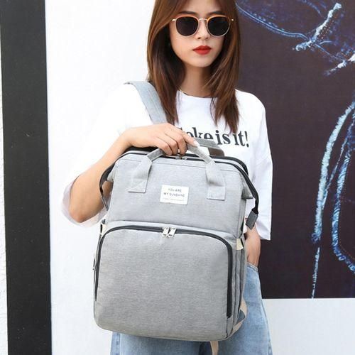 Baby Care Backpack Mommy Backpack with Portable Changing Station Grey