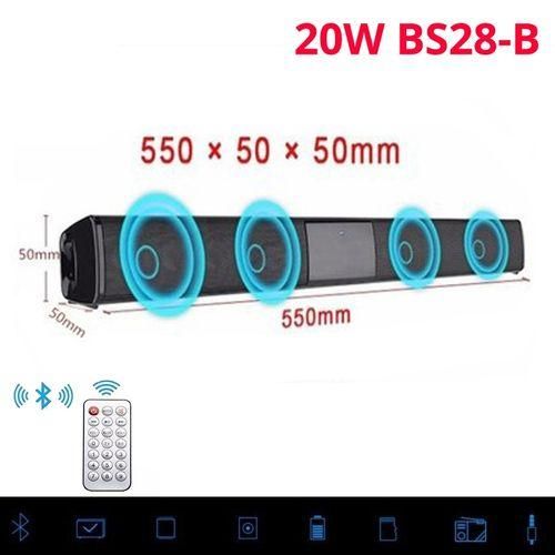 20W TV Soundbar Bluetooth Speaker FM Radio Home Theater System Portable Wireless Subwoofer Bass MP3 Music Boombox For Xiaomi
