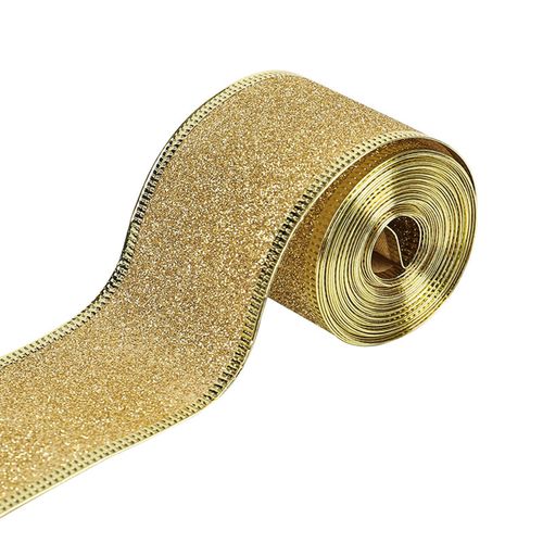 Christmas Glitter Ribbon 2inch X 90 Yards DIY Xmas Golden