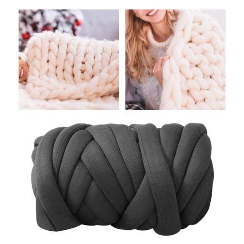 Cotton Polyester Chunky Yarn Tube Giant Yarn Arm Deep Gray NO5116