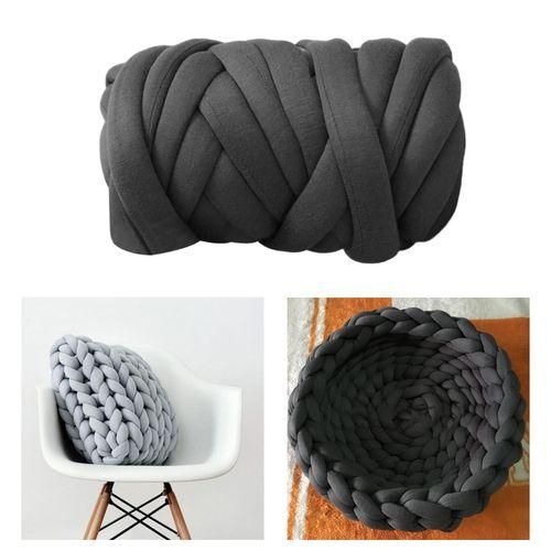 Cotton Polyester Chunky Yarn Tube Giant Yarn Arm Deep Gray NO5116