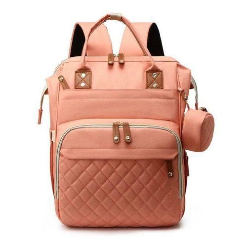 Mother and baby bag largecapacity lightweight mummy bag hanging stroller multifunction dry and wet separation antitheft portable backpack wholesale Pink