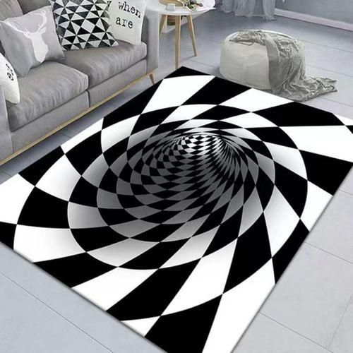 VIKAMA 40*60CM 3D Stereo Vision Living Room Carpet Vortex Bedroom Full Of Bed Side Blanket Sofa Blanket Mat