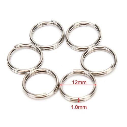 100PCS Dia 12 15 16 20mm Stainless Steel DIY Polished Split Ring Keyrings Key Chain Hoop Loop Key Holder-A_black