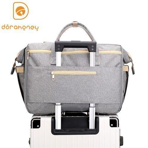 Black3in1 Portable Tote Diaper Bag Crib Newborn Baby