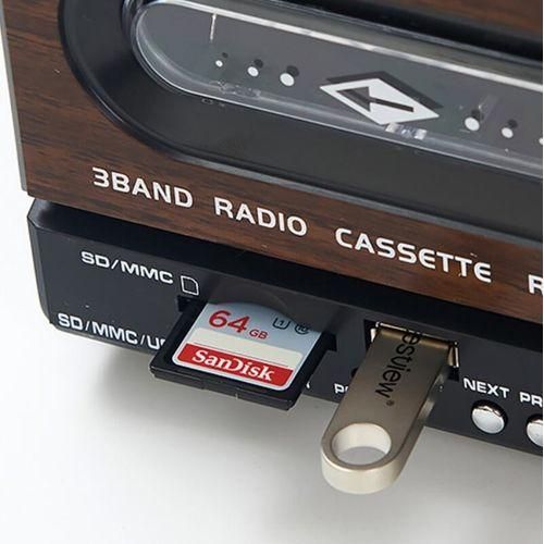 Portable Cassette Player, Wooden Recorder, Outdoor Old Portable Radio, FM, Am, SW