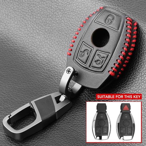 Genuine Car Key Cover Keychain Case for Mercedes Benz CLS CLA GL R SLK AMG A B C S Class Remote Holder Accessories-B Style_Blue
