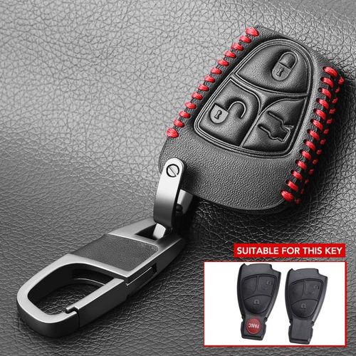 Genuine Car Key Cover Keychain Case for Mercedes Benz CLS CLA GL R SLK AMG A B C S Class Remote Holder Accessories-B Style_Blue