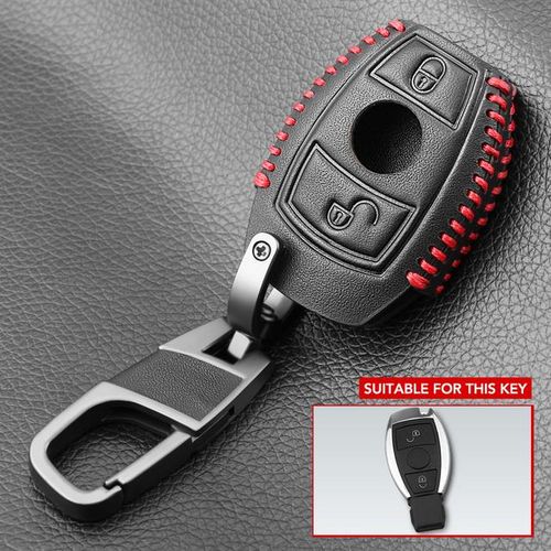 Genuine Car Key Cover Keychain Case for Mercedes Benz CLS CLA GL R SLK AMG A B C S Class Remote Holder Accessories-B Style_Blue