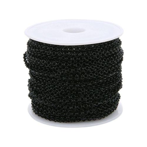 10m/roll 3mm Width Link Chain For Necklace DIY Jewelry Making Black
