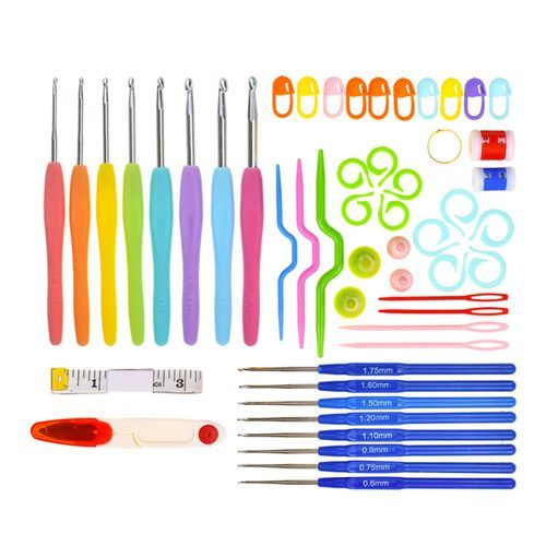 57PCS Crochet Hooks Set Colorful Crochet Hooks Knit