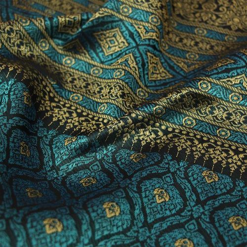45x100cm Southeast Ethnic Polyester Brocade Jacquard Satin Fabric For Thai Women's Traditional Dress Cloth Burma Saree