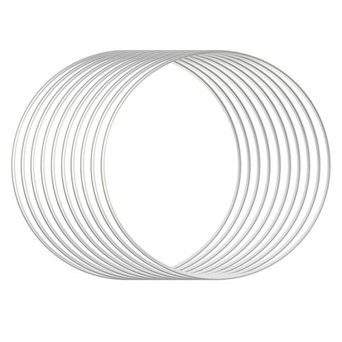 12 inch Metal Floral Hoop Rings for DIY Wall Hanging 10pcs Silver