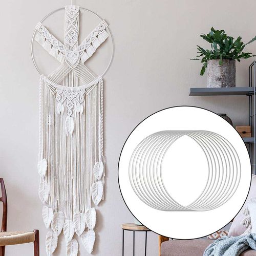 12 inch Metal Floral Hoop Rings for DIY Wall Hanging 10pcs Silver