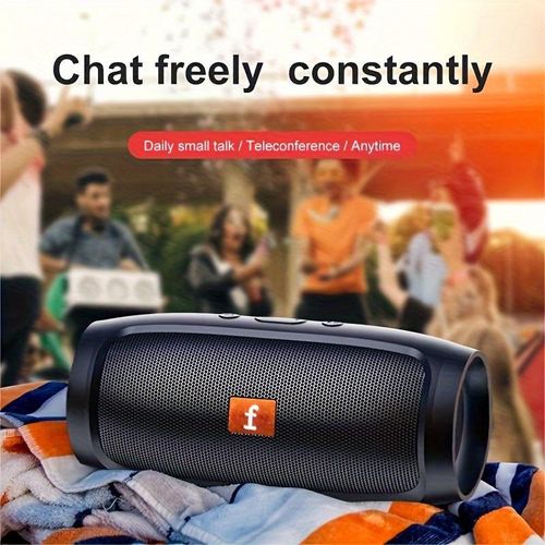 Portable Outdoor Wireless Bass Speaker With Charging Cable And Aux Cable - Wireless Audio Subwoofer Plug-in Card U Disk 3D Surround, TWS Stereo Subwoofer Rod Hands-Free Call/FM/TF Card/U Disk