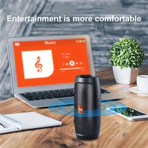 Portable Outdoor Wireless Bass Speaker With Charging Cable And Aux Cable - Wireless Audio Subwoofer Plug-in Card U Disk 3D Surround, TWS Stereo Subwoofer Rod Hands-Free Call/FM/TF Card/U Disk