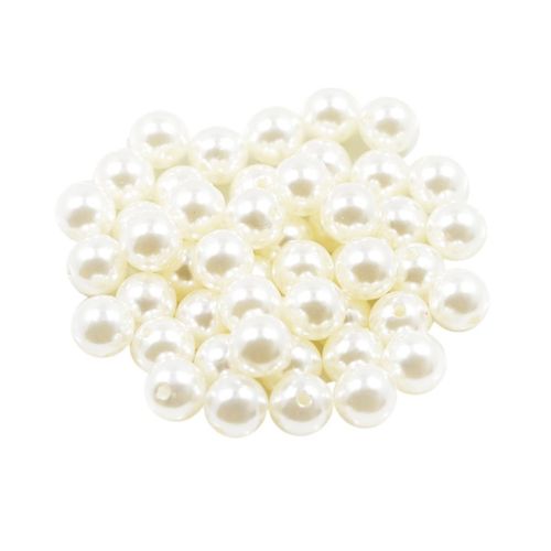 Round Pearl Loose Beads With Hole For Beading DIY Bracelet