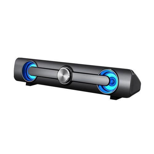 Bluetooth Sound Bar Stereo LED Light Subwoofer Speaker For Computer TV PhoneBlack