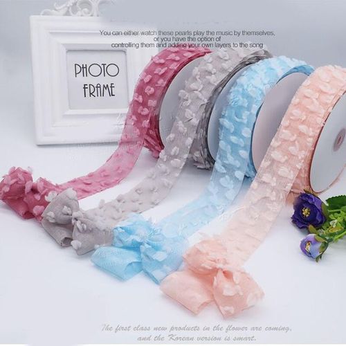 25 Yards 40mm Tulle Cloud Large Velvet Dots Ribbon Diy Handmade Materials Headdress Hair Bows Clothing Shoes Home Decoration