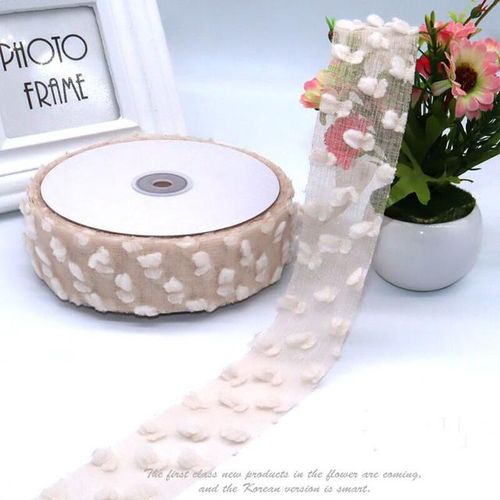 25 Yards 40mm Tulle Cloud Large Velvet Dots Ribbon Diy Handmade Materials Headdress Hair Bows Clothing Shoes Home Decoration