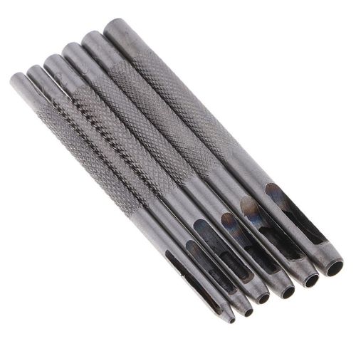 6pcs Heavy Duty Durable Hollow Punch Set Leather Working