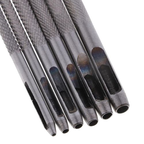 6pcs Heavy Duty Durable Hollow Punch Set Leather Working