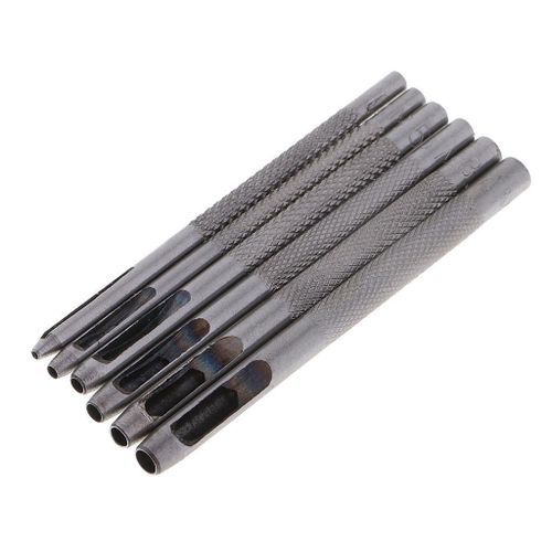 6pcs Heavy Duty Durable Hollow Punch Set Leather Working