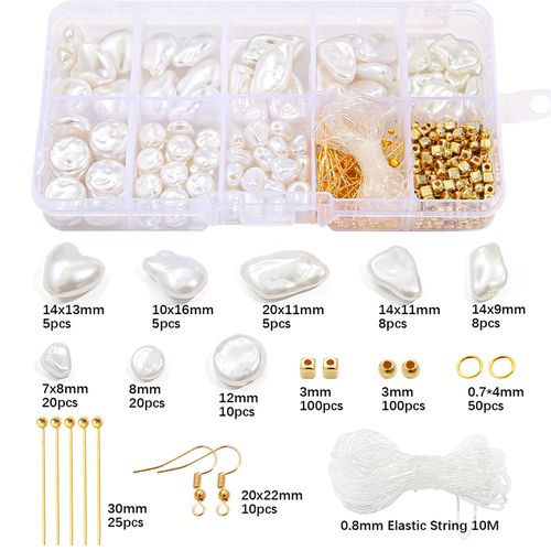 DIY Earrings Kit Large Hole Acrylic Beads ABS Pearl