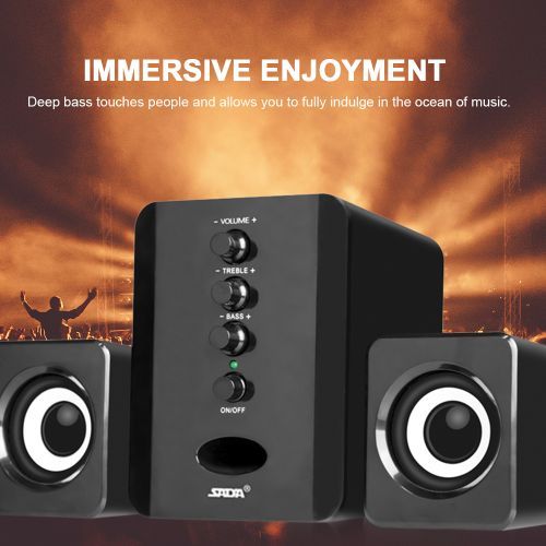 Sada USB Wired Computer Speakers Stereo Music- Black