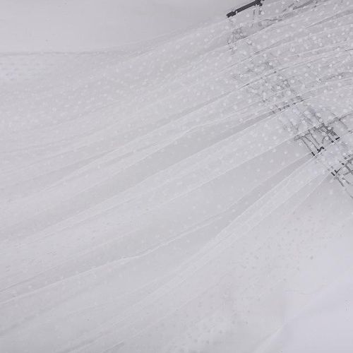 1yard Flocking Dot Voile Net Fabric See Through Drape Fabric Tulle Mesh Craft Material For Curtains Black White