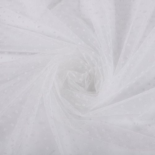 1yard Flocking Dot Voile Net Fabric See Through Drape Fabric Tulle Mesh Craft Material For Curtains Black White