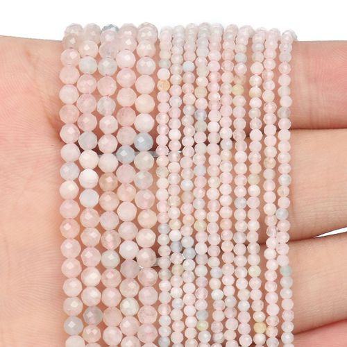 23mm Natural Stone Faceted Morganite Small Waist Seed Round