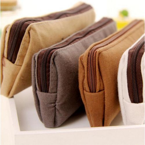 Retro Pencil Bag Fresh And Cotton-Linen Paris Tower Retro Romantic Pencil Box Large Capacity Office Learning