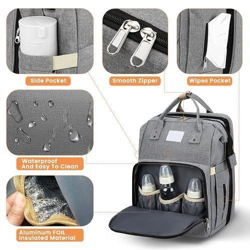 LBQ Waterproof Large Capacity Baby Bag Maternity Folding Backpack Portable Handbag