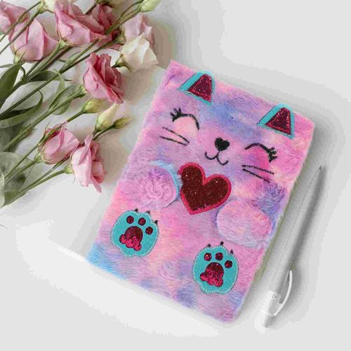 Plush Cat Notebook Lovely Animal Notepad Fluffy
