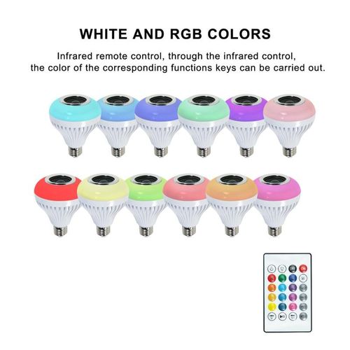 Wireless Bluetooth-compatible E27 B22 LED Light Bulb Music