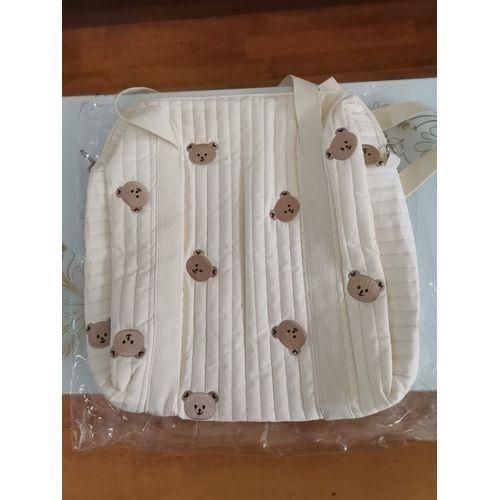 BearQuilted Cotton Baby Diaper Bag For Babies Bear Olive