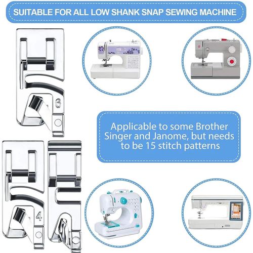 3Pcs Narrow Rolled Hem Sewing Machine Presser Foot Set Suitable for Household Multi-Function Sewing Machines 3 mm 4 mm and 6 mm