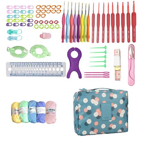 82PCS Crochet Kit Beginner Crochet Kit Wool Crochet Material Kit Crochet Beginner Set NO5114