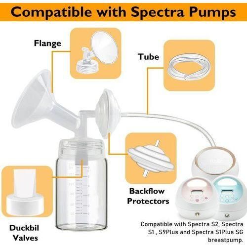 Backflow Protector 2PCS Tubing 2PCS and Duckbill Valves 4PCS Replacement Pump Part Compatible with Spectra S1S29Plus