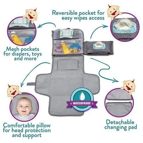 Portable Baby Diaper Changing Pad Foldable Baby Changing Pad with Pockets Newborn Waterproof Travel Diaper Changing Station