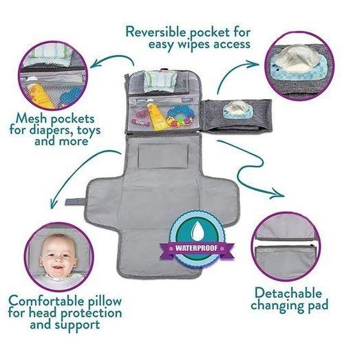 Portable Changing Pad Foldable Extra Large Portable Changing Pad Waterproof Diaper Bag Mat Travel Change Station Baby Shower