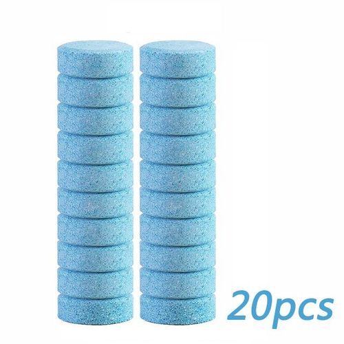 60Pcs Car Effervescent Cleaner Windshield Glass Water Concentrated Tablets Auto Cleaning Tools Car Accessories-20pcs blue_Brown