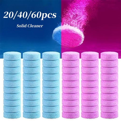60Pcs Car Effervescent Cleaner Windshield Glass Water Concentrated Tablets Auto Cleaning Tools Car Accessories-20pcs blue_Brown