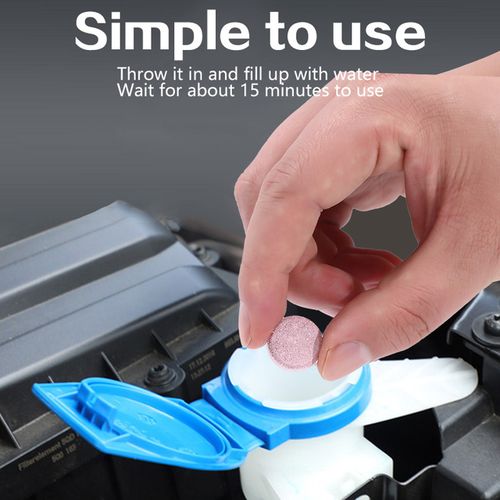 60Pcs Car Effervescent Cleaner Windshield Glass Water Concentrated Tablets Auto Cleaning Tools Car Accessories-20pcs blue_Brown