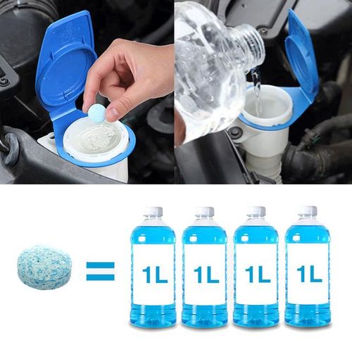 60Pcs Car Effervescent Cleaner Windshield Glass Water Concentrated Tablets Auto Cleaning Tools Car Accessories-20pcs blue_Brown