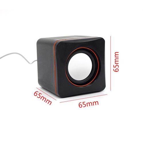 2Pcs Portable Home Laptop Notebook Bass USB Wired-Black