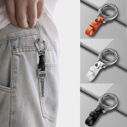 New Zinc Alloy Keychain Waist Belt Buckle Carabiner Car Key Holder Small Key Rings for Gift Outdoor Tool-blue-2_Brown